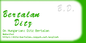 bertalan ditz business card